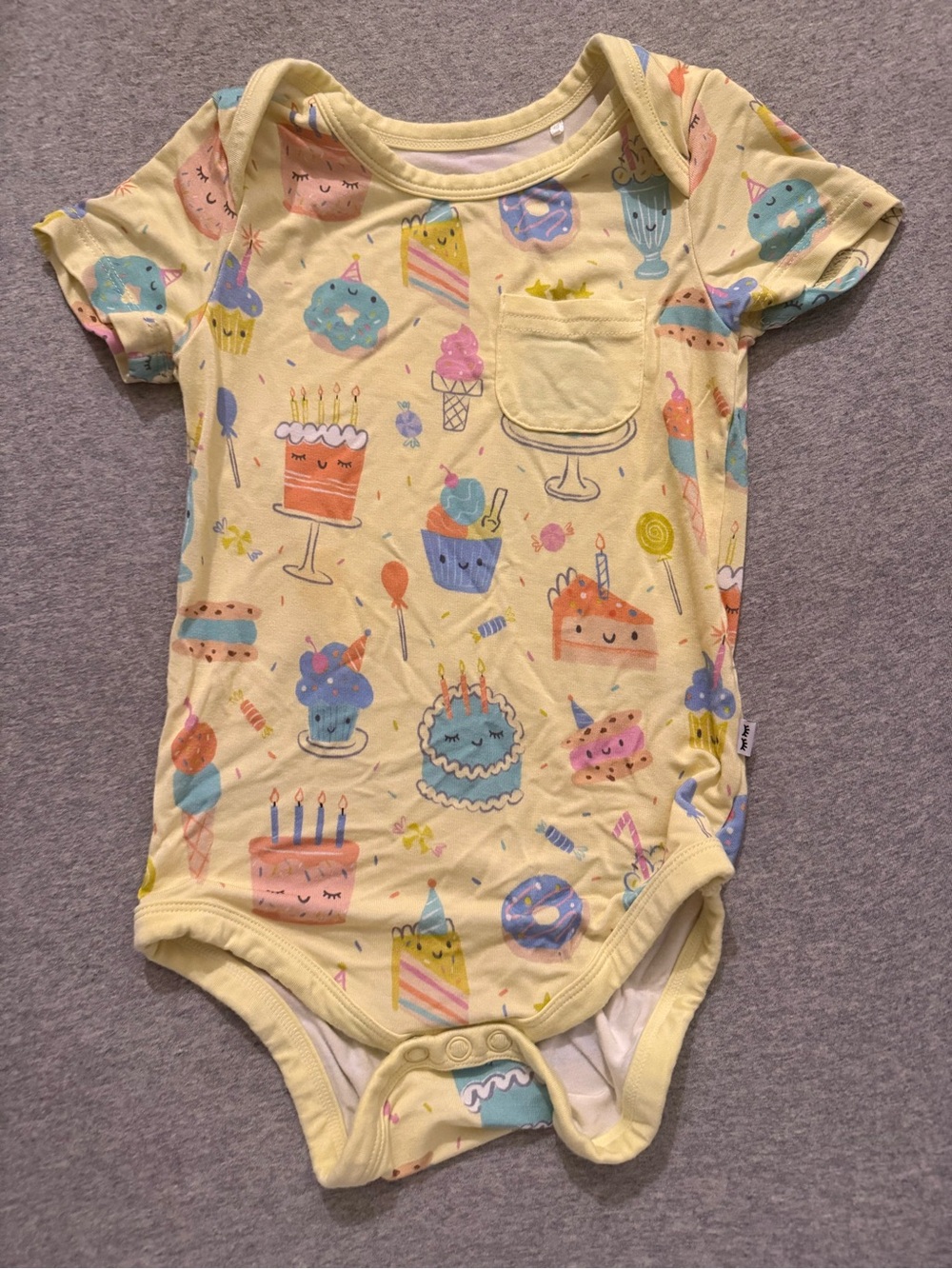 Little Sleepies Yellow Dessert Print One-Piece Bodysuit